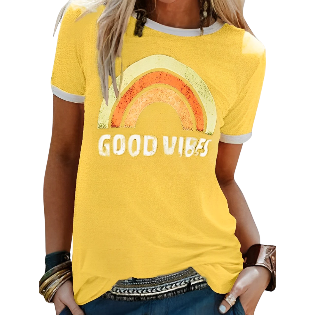 CD | Elegant retro curcubeu bun vibes tricou