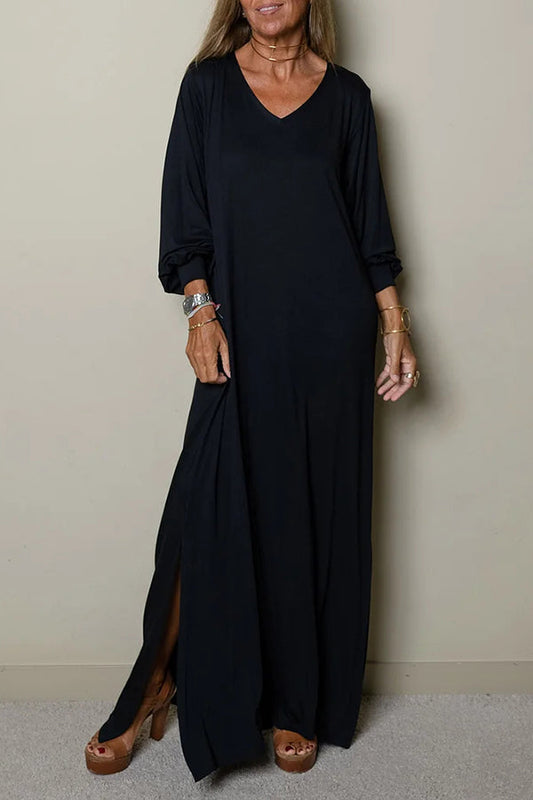 CD | Ladies Rochie maxi casual cu decolteu în V
