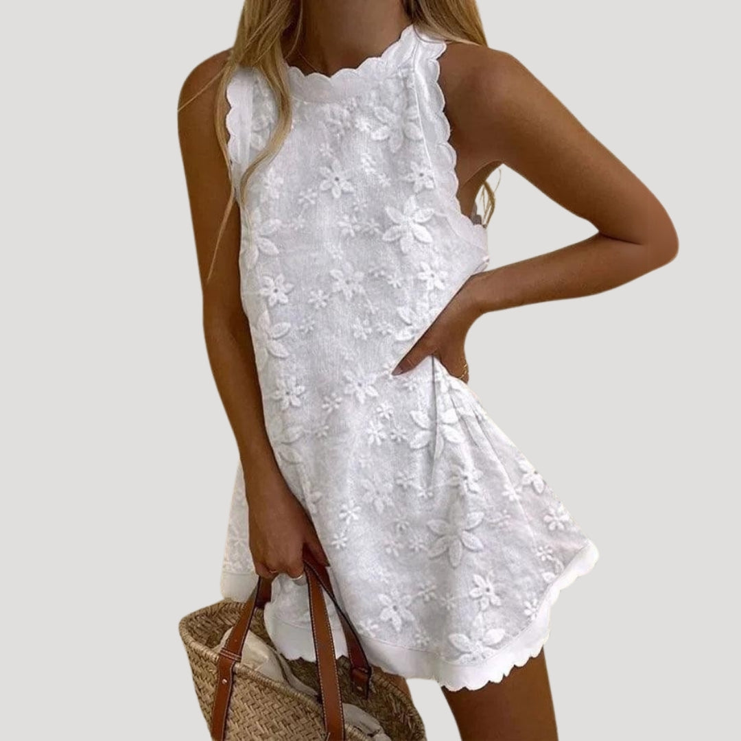 CD | Rochie mini fără mâneci pentru femei cu model floral