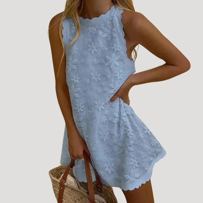 CD | Rochie mini fără mâneci pentru femei cu model floral