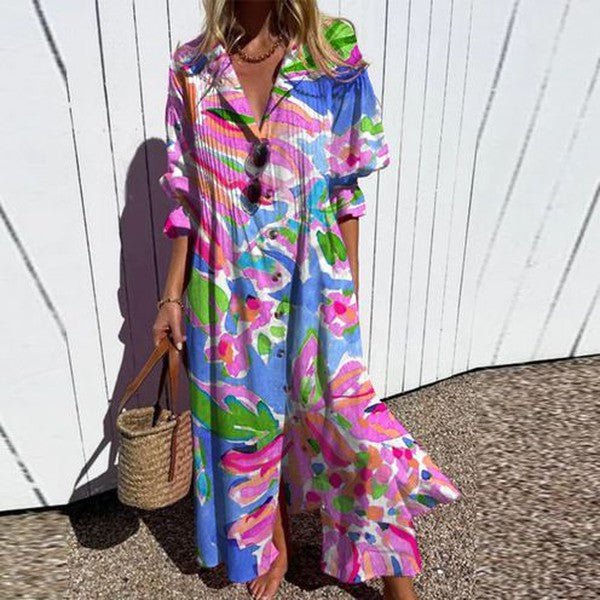 CD - Rochie lungă cu model floral