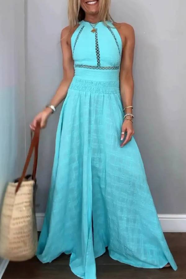CD | Rochie maxi din dantelă fără mâneci Rochie fără spate