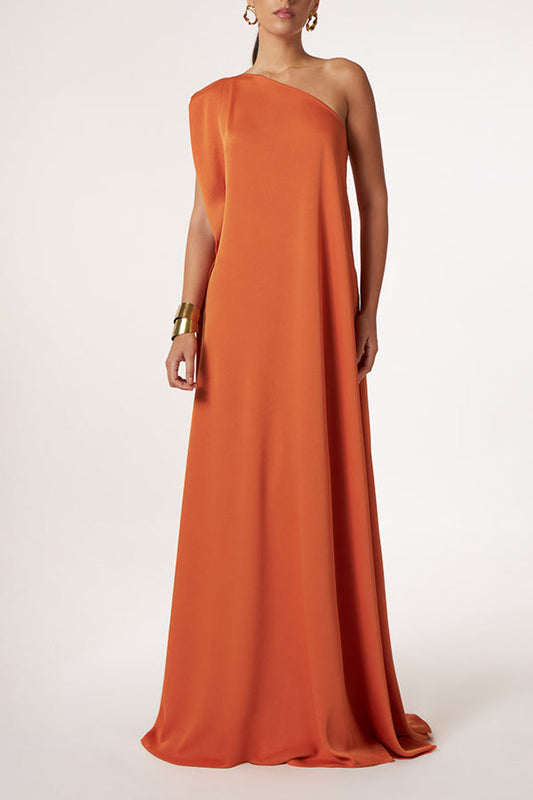 CD | Farmec atemporal un umăr A-line rochie maxi elegant
