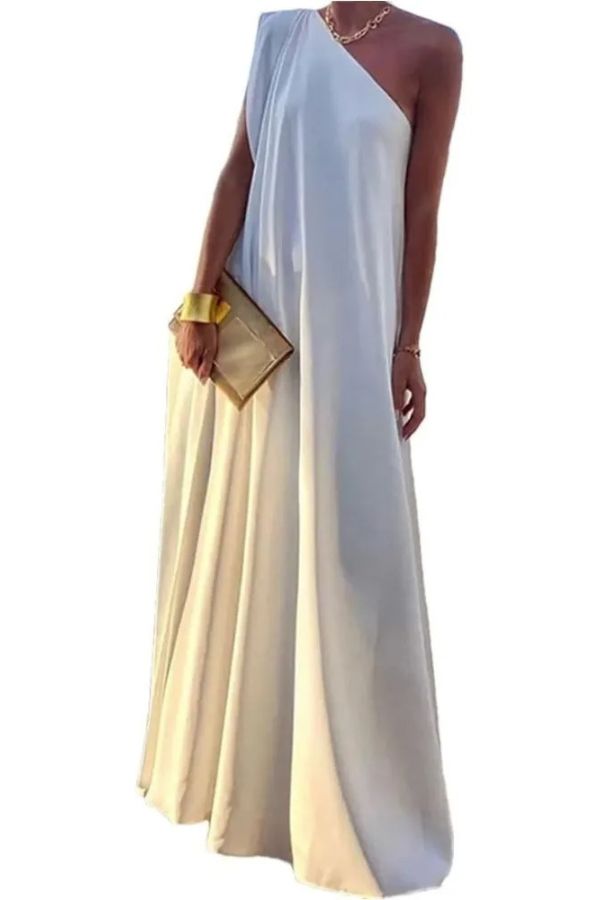 CD | Rochie maxi asimetrică elegantă pentru femei cu un umăr