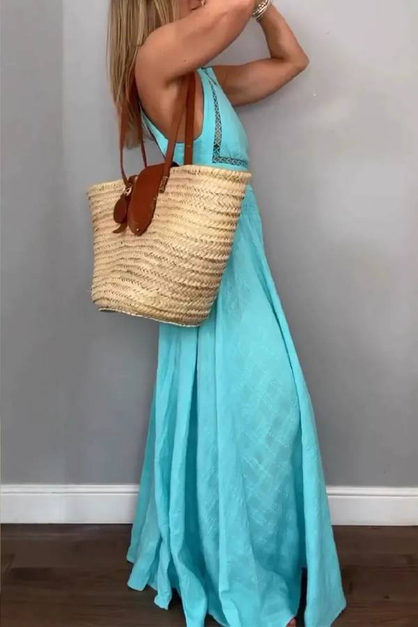CD | Rochie maxi din dantelă fără mâneci Rochie fără spate