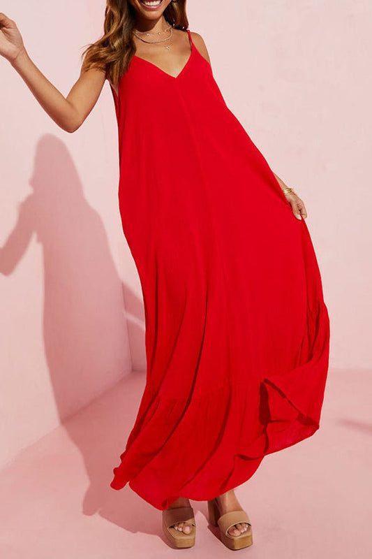 CD | KIMONIE Rochie maxi monocoloră cu buzunar