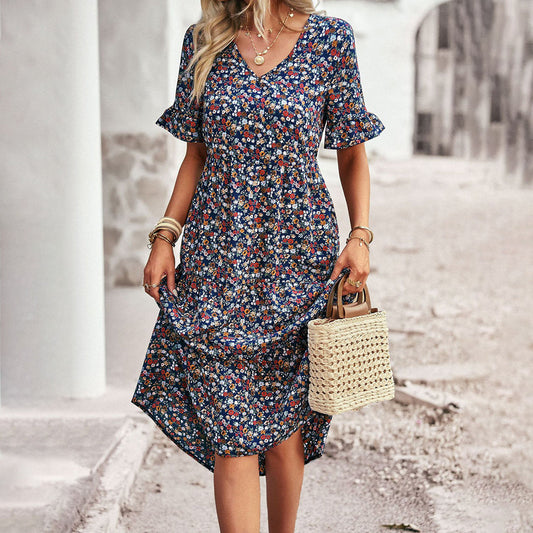 CD | Rochie midi florală elegantă