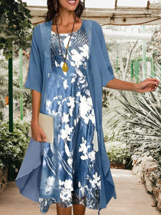 CD | rochie mini floral cu mâneci scurte și un stil blazer adaptat