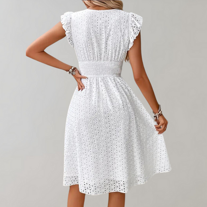 CD | rochie midi elegantă pentru femei cu mâneci adunate