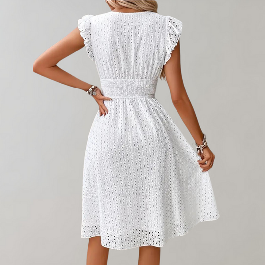 CD | rochie midi elegantă pentru femei cu mâneci adunate
