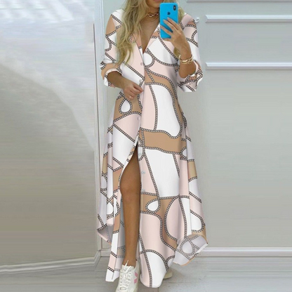 CD | rochie maxi elegantă cu mânecă lungă pentru ocazii casual și formale