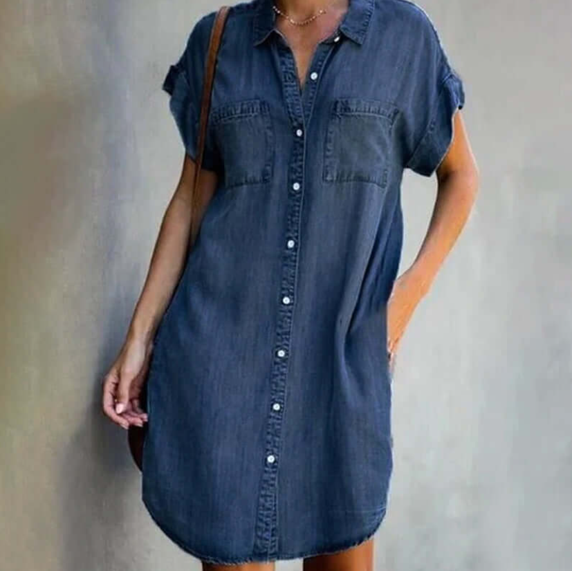 CD - Rochie de primăvară și vară în stil jeans pentru femei
