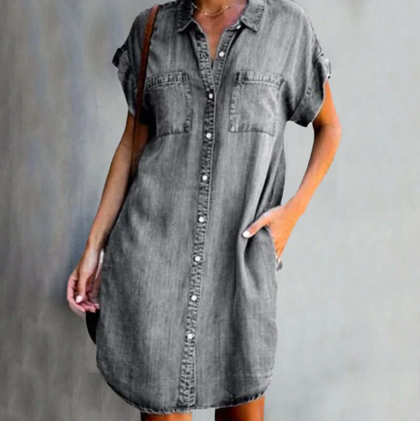CD - Rochie de primăvară și vară în stil jeans pentru femei