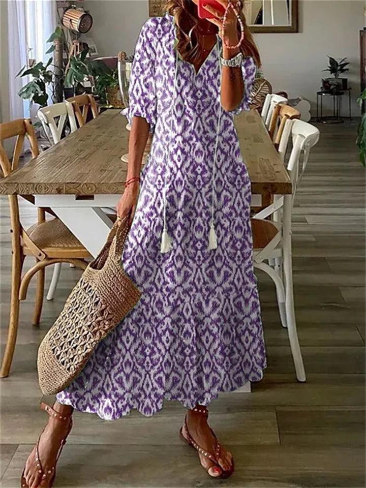 CD | Rochie maxi cu flori fără mâneci pentru femei