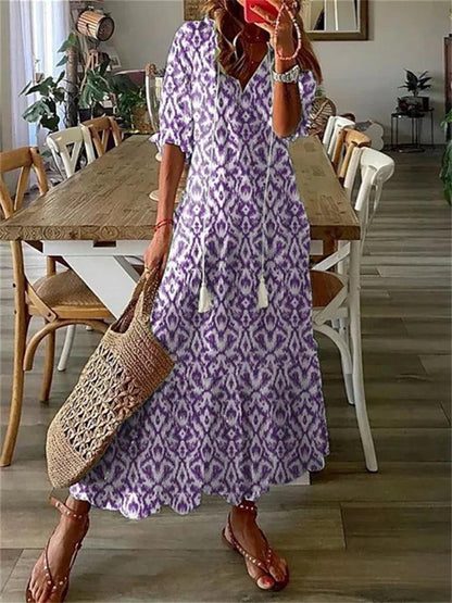 CD | Rochie maxi cu flori fără mâneci pentru femei