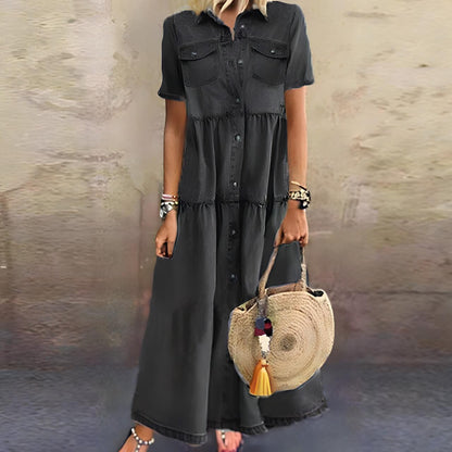 CD | Rochie maxi cu butonieră