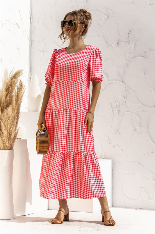 CD | Rochie midi de gingham pentru fiecare zi