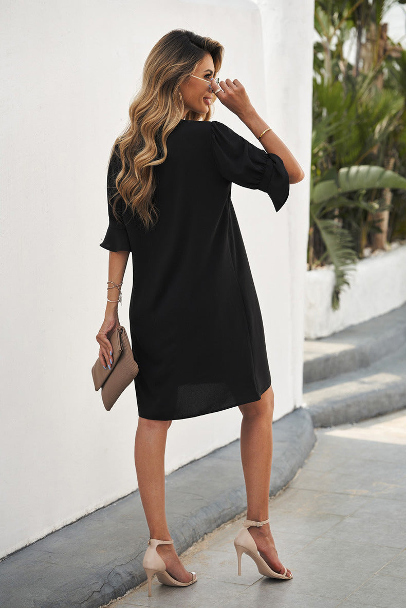 CD | Rochie minimală cu mâneci bufante