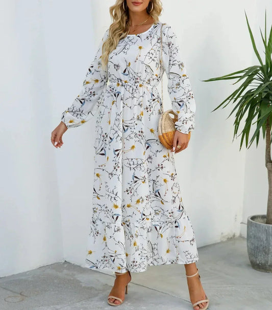 CD - Rochie florală cu talie fixă