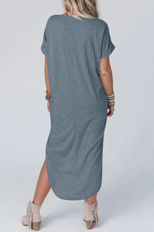 CD - Rochie casual din bumbac cu decolteu în V