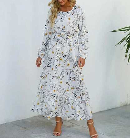 CD - Rochie florală cu talie fixă
