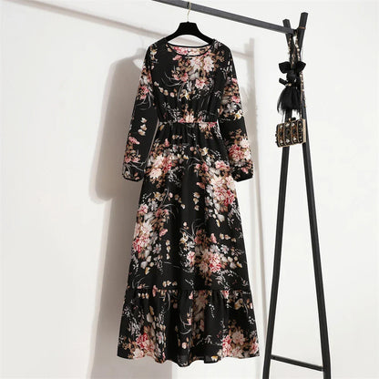 CD | rochie maxi boemă de primăvară-vară cu imprimeu floral