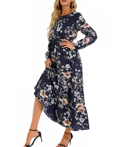 CD - Rochie florală cu o ținută elegantă în talie