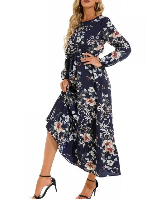 CD - Rochie florală cu o ținută elegantă în talie