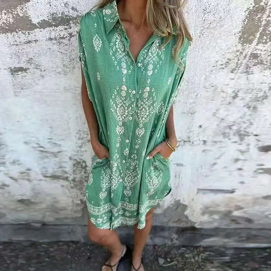 CD | Rochie midi cu buzunare cu nasturi
