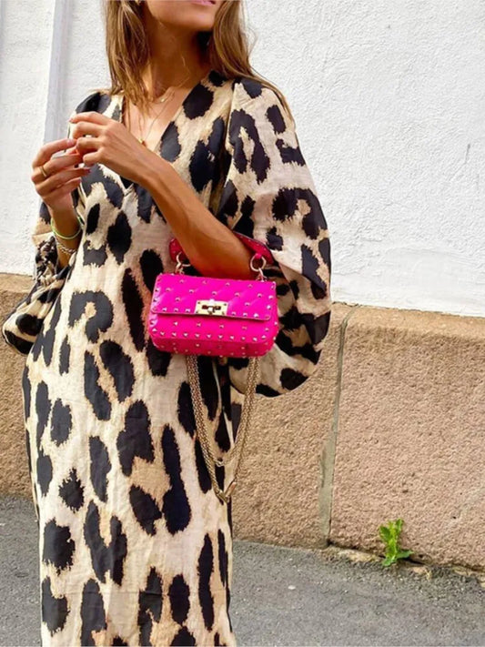 CD | Rochie midi Luxe cu imprimeu leopard