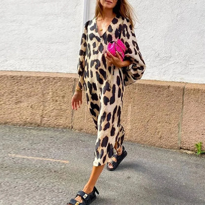 CD | Rochie midi Luxe cu imprimeu leopard
