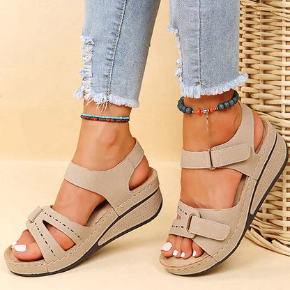 CD | Sandale ortopedice confortabile cu toc wedge