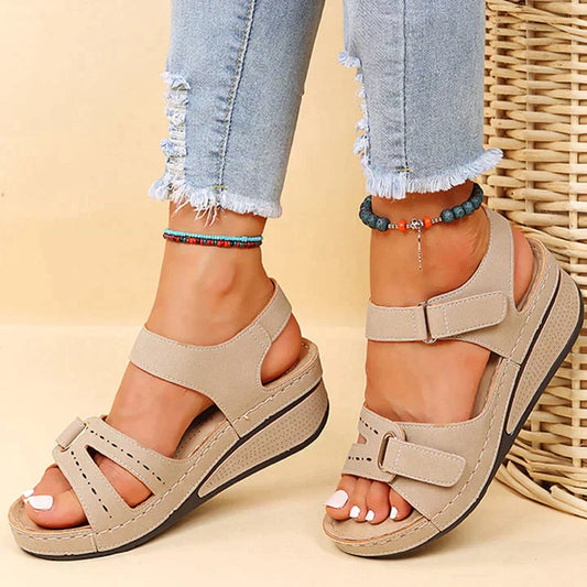 CD | Sandale ortopedice confortabile cu toc wedge