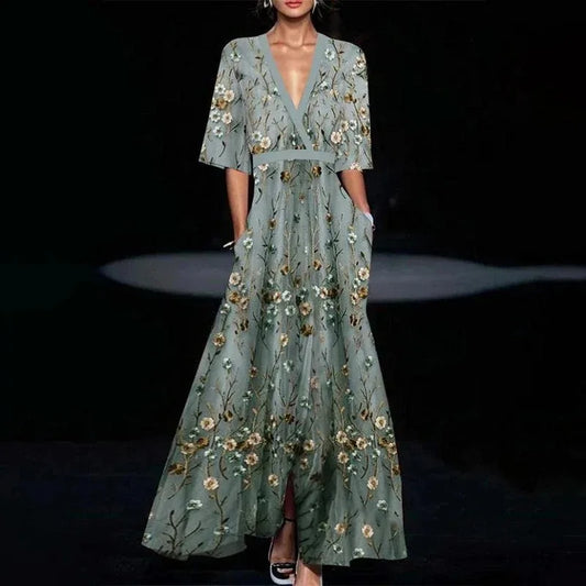 CD | Rochie maxi elegantă cu model floral