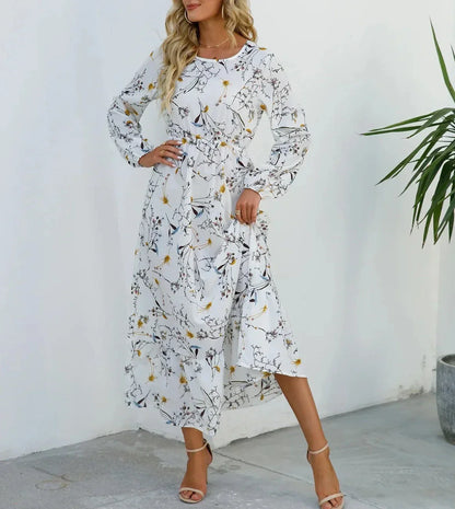 CD - Rochie florală cu talie fixă
