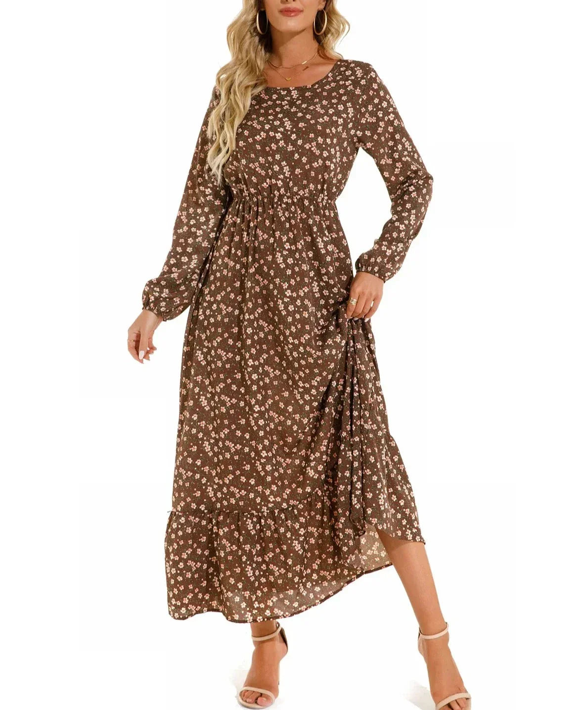 CD - Rochie maxi elegantă cu model floral