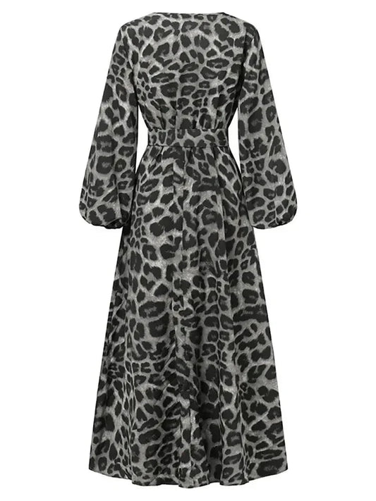 CD | Rochie lungă cu imprimeu leopard