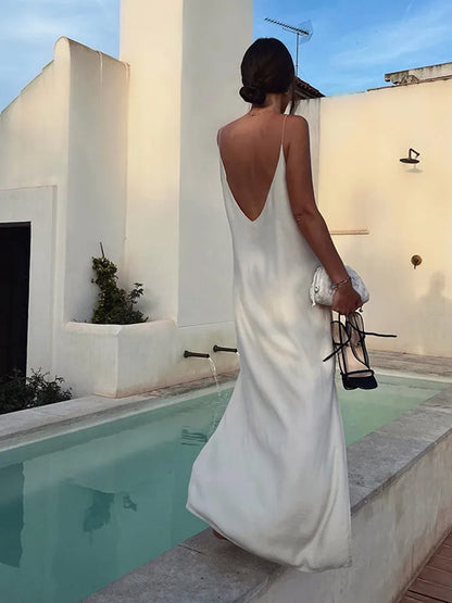 CD - Chic Sexy V-neck backless rochie lungă Chic