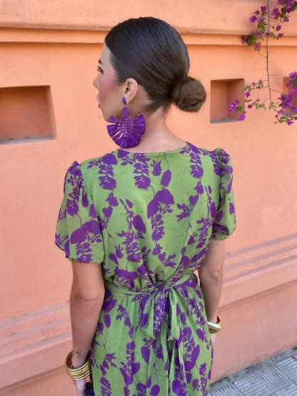 CD - Rochie maxi răsucită cu imprimeu floral pentru femei