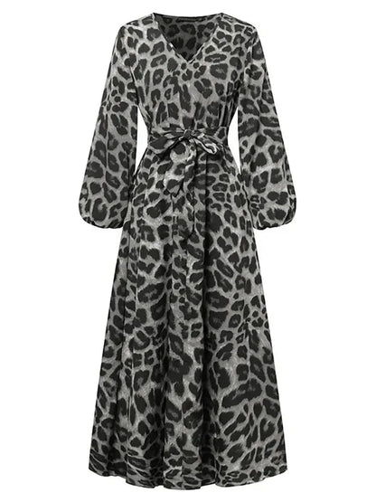 CD | Rochie lungă cu imprimeu leopard