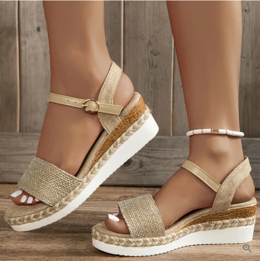 CD | - Sandale cu toc wedge vara 2024
