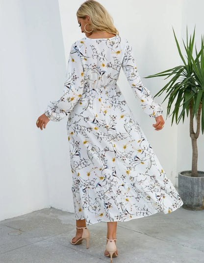 CD - Rochie florală cu talie fixă