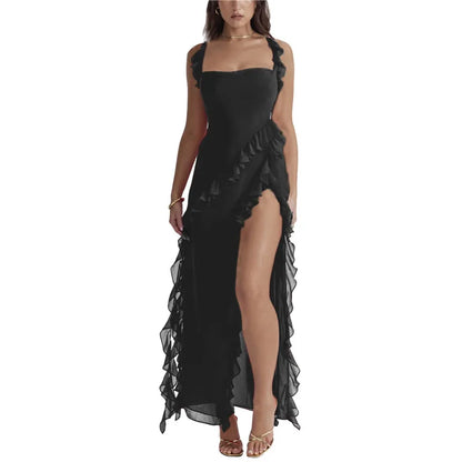 CD - Rochie lungă elegantă cu volane