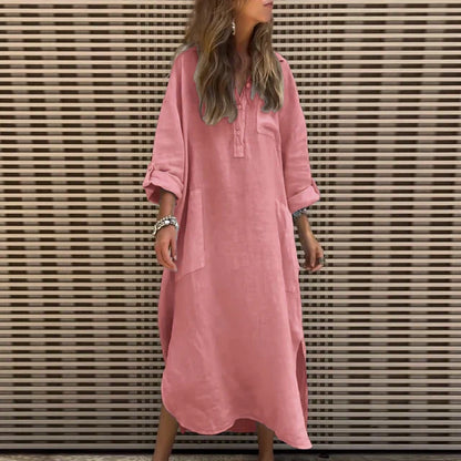CD | Rochie maxi casual din amestec de bumbac