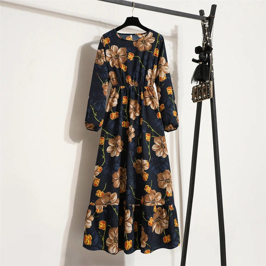 CD | rochie maxi boemă de primăvară-vară cu imprimeu floral