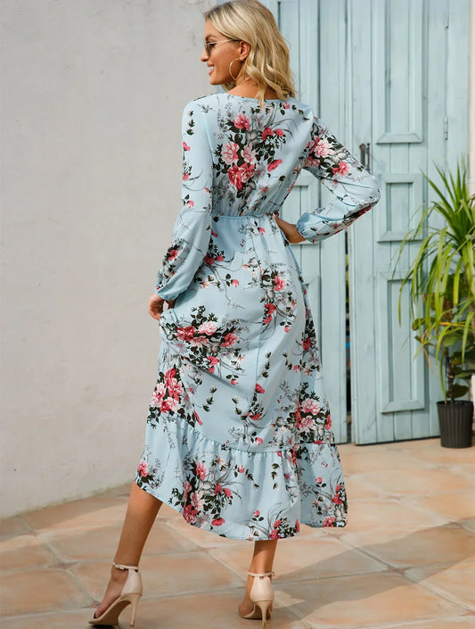CD - Rochie florală cu talie accentuată