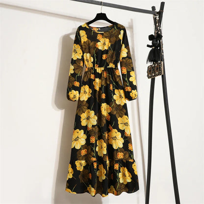 CD | rochie maxi boemă de primăvară-vară cu imprimeu floral