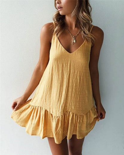 CD | Rochie mini lejeră cu bretele subțiri pentru un look relaxat de vară