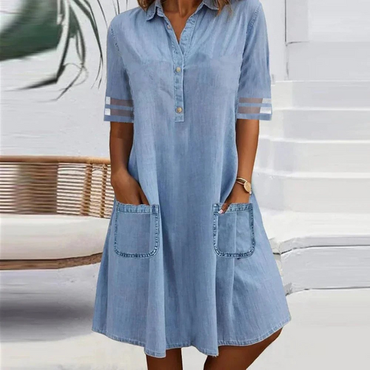 CD | Mini rochie din denim cu buzunare laterale