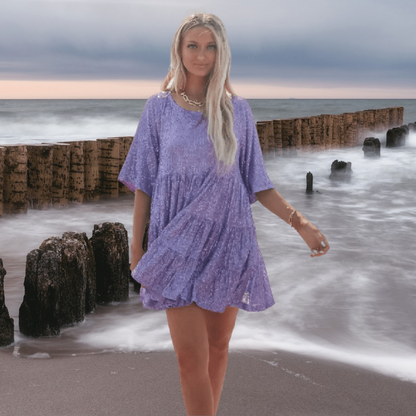 CD : Rochie babydoll casual, strălucitoare, cu o croială lejeră